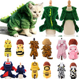 Roupas engraçadas fantasia para cães e gatos, Cosplay de vaca, tigre, dinossauros, etc